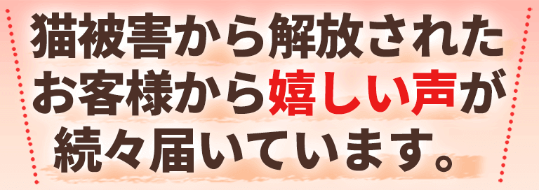 猫よけ対策に成功したお客様の声タイトル