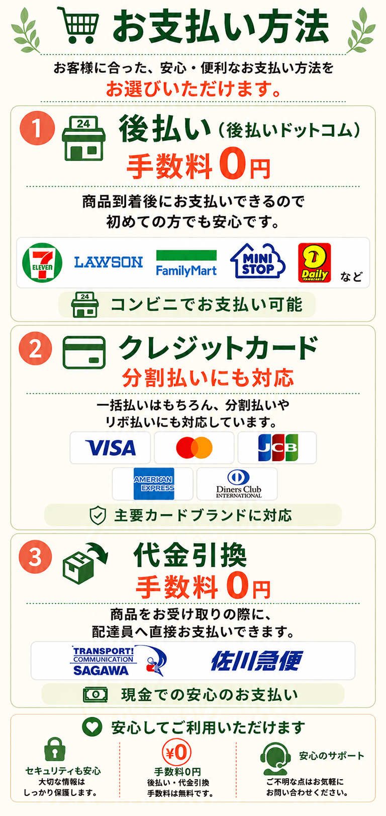お支払方法